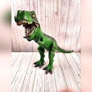 2011 Tyrannosaurus Rex 2112A Soft Rubber Green T-Rex Toys R Us Dinosaur 20" Long